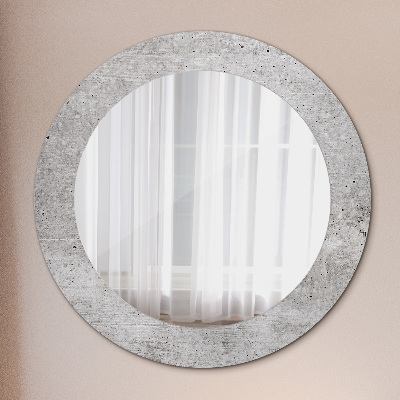 Round mirror decor Gray concrete