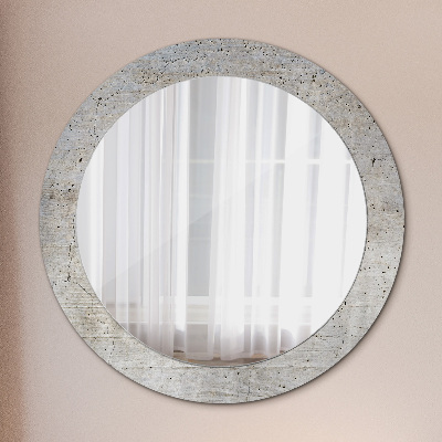 Round mirror print Gray concrete