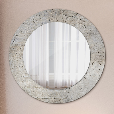 Round mirror print Gray concrete