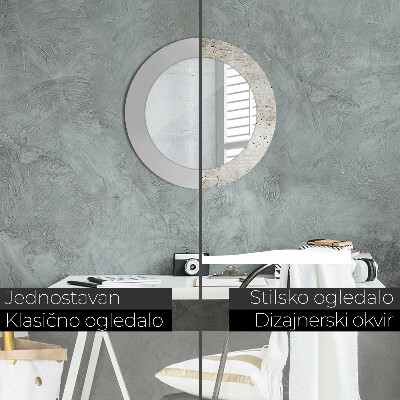 Round mirror print Gray concrete