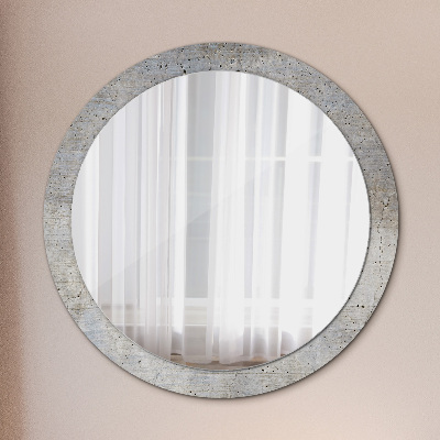 Round mirror print Gray concrete