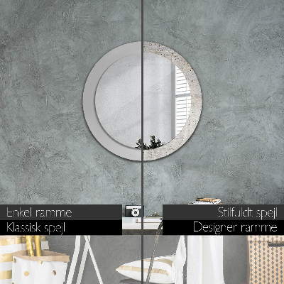 Round mirror print Gray concrete