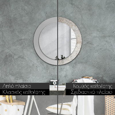 Round mirror print Gray concrete