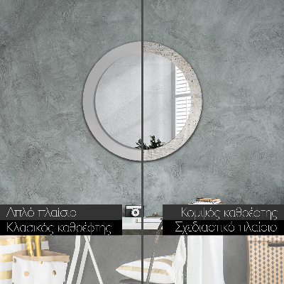 Round mirror print Gray concrete