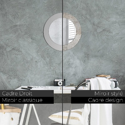 Round mirror print Gray concrete