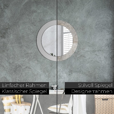 Round mirror print Gray concrete