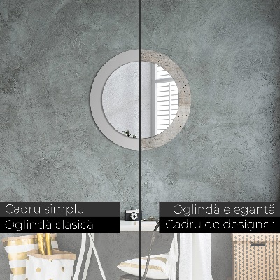 Round mirror print Gray concrete