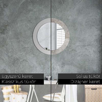 Round mirror print Gray concrete