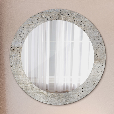 Round mirror print Gray concrete