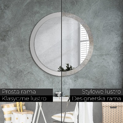 Round mirror print Gray concrete