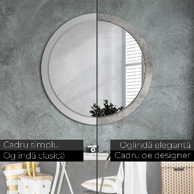 Round mirror print Gray concrete