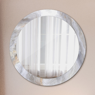 Round decorative wall mirror Abstract marble