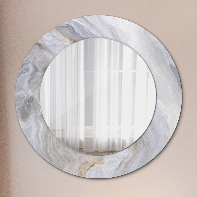 Round decorative wall mirror Abstract marble