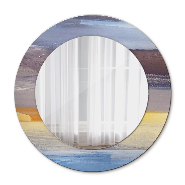 Round decorative wall mirror Abstract painting