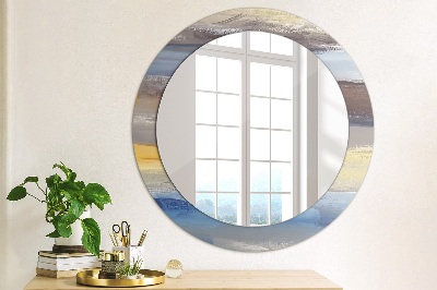 Round decorative wall mirror Abstract painting