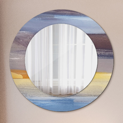 Round decorative wall mirror Abstract painting