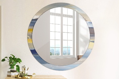 Round decorative wall mirror Abstract painting