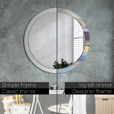 Round decorative wall mirror Abstract painting