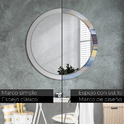 Round decorative wall mirror Abstract painting