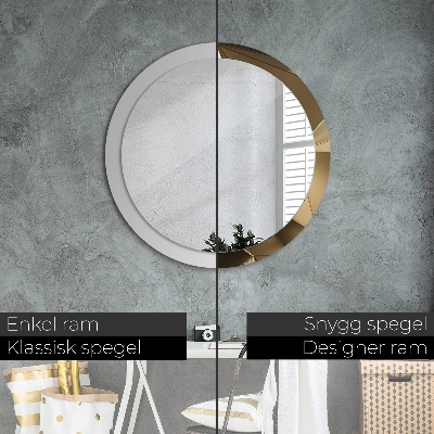 Round decorative wall mirror Modern abstract