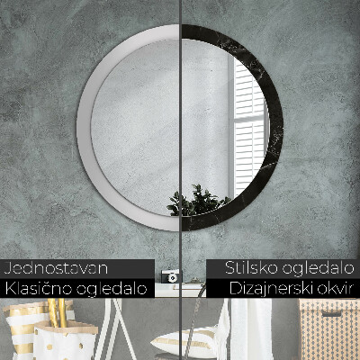 Round decorative wall mirror Marble stone