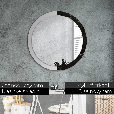 Round decorative wall mirror Marble stone