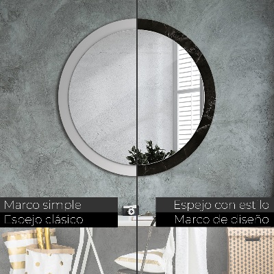 Round decorative wall mirror Marble stone