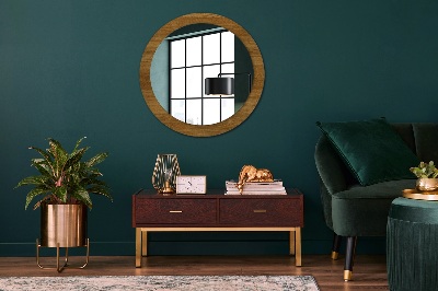 Round decorative wall mirror Rustic oak