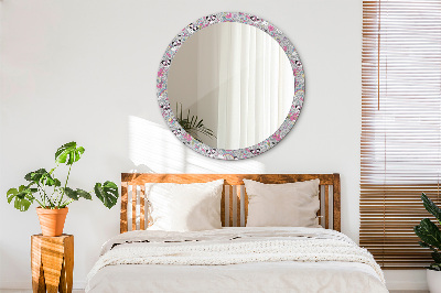 Round decorative wall mirror Panda unicorn