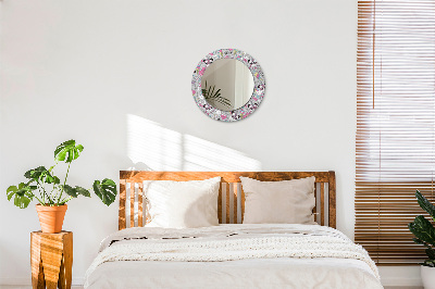 Round decorative wall mirror Panda unicorn