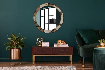 Round decorative wall mirror Geometric wood 3d