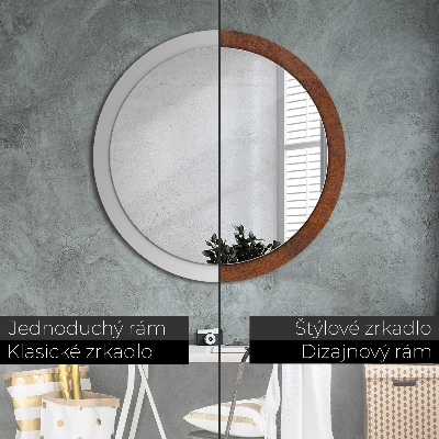 Round decorative wall mirror Rusted metal