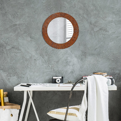 Round decorative wall mirror Rusted metal