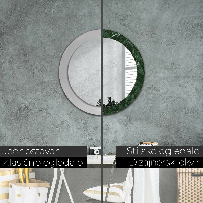 Round decorative wall mirror Green marble