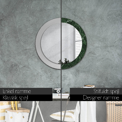 Round decorative wall mirror Green marble