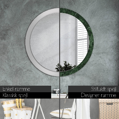 Round decorative wall mirror Green marble