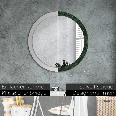 Round decorative wall mirror Green marble