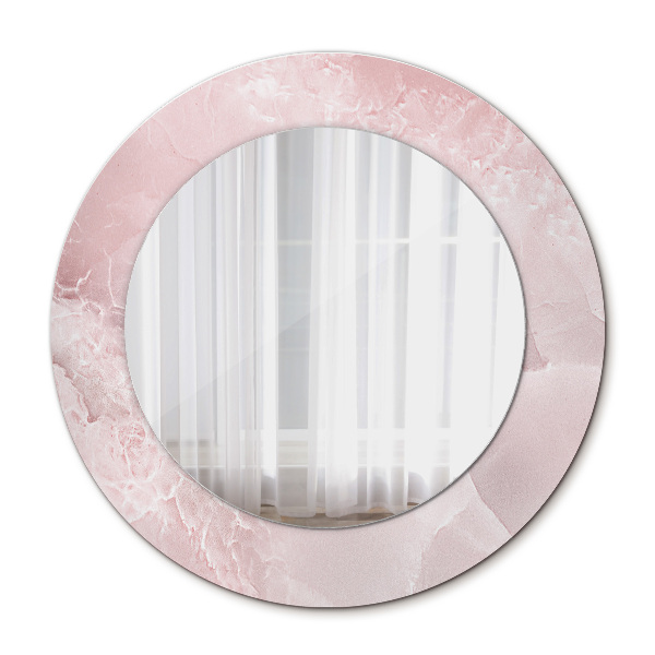 Round decorative wall mirror Pink stone