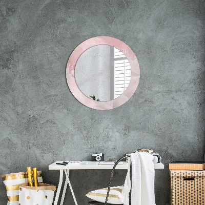 Round decorative wall mirror Pink stone