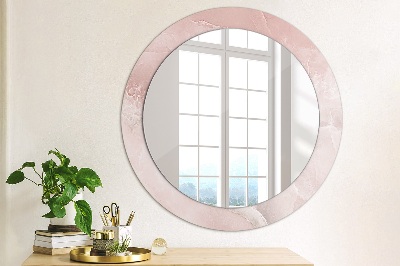 Round decorative wall mirror Pink stone