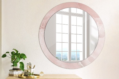 Round decorative wall mirror Pink stone