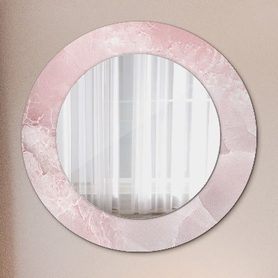 Round decorative wall mirror Pink stone