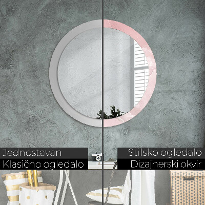 Round decorative wall mirror Pink stone