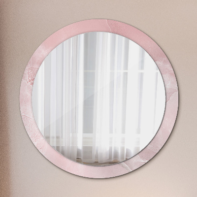 Round decorative wall mirror Pink stone