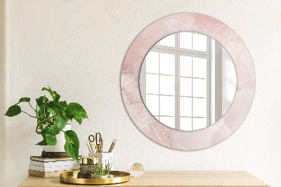 Round decorative wall mirror Pink stone