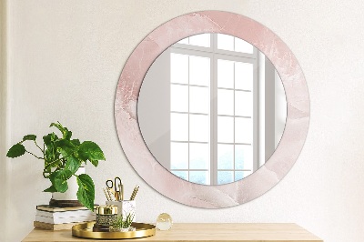 Round decorative wall mirror Pink stone