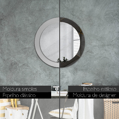 Round mirror print Gray triangles