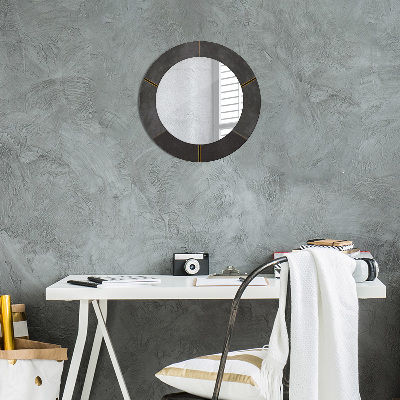 Round mirror print Gray triangles