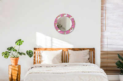 Round mirror printed frame Magic unicorn