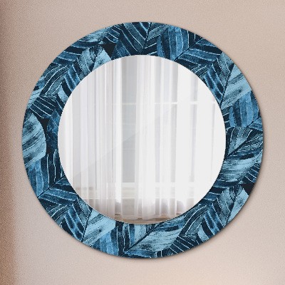 Round mirror printed frame Jungle foliage